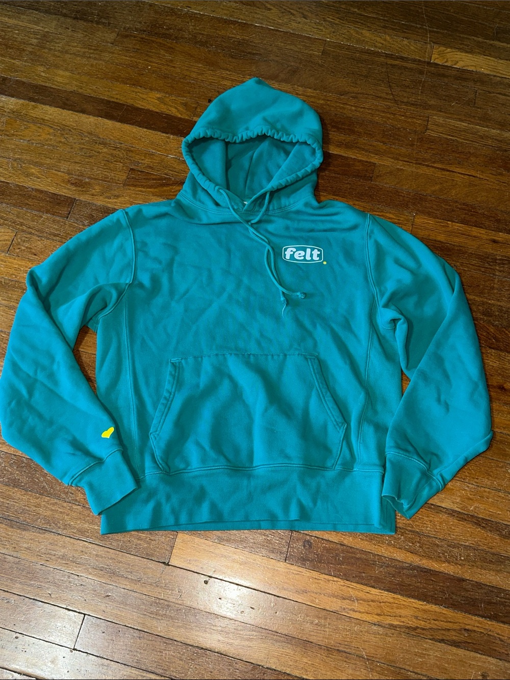 FELT For Every Living Thing Teal Logo Hoodie, Unisex Medium